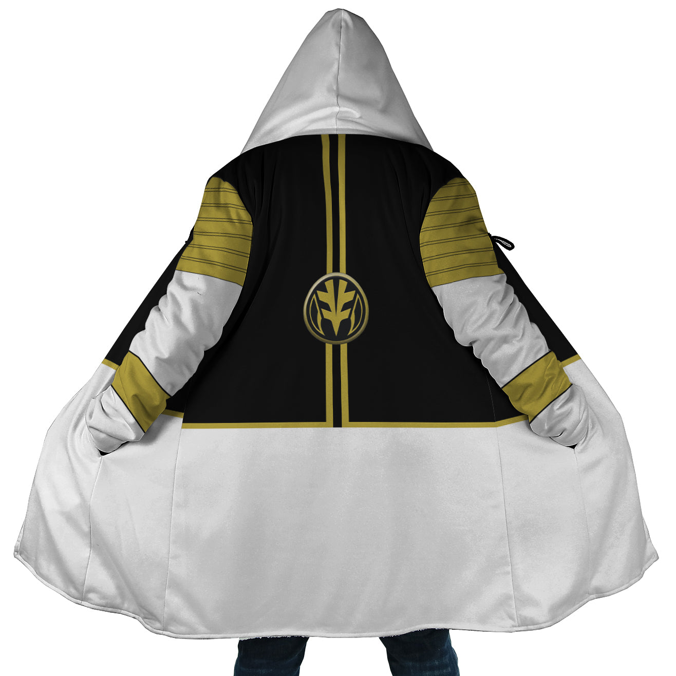 White Ranger Mighty Morphin Power Rangers Hooded Cloak Coat - 5XL