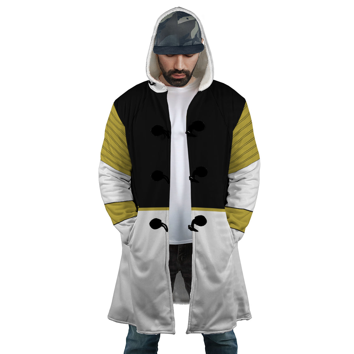 White Ranger Mighty Morphin Power Rangers Hooded Cloak Coat - XL