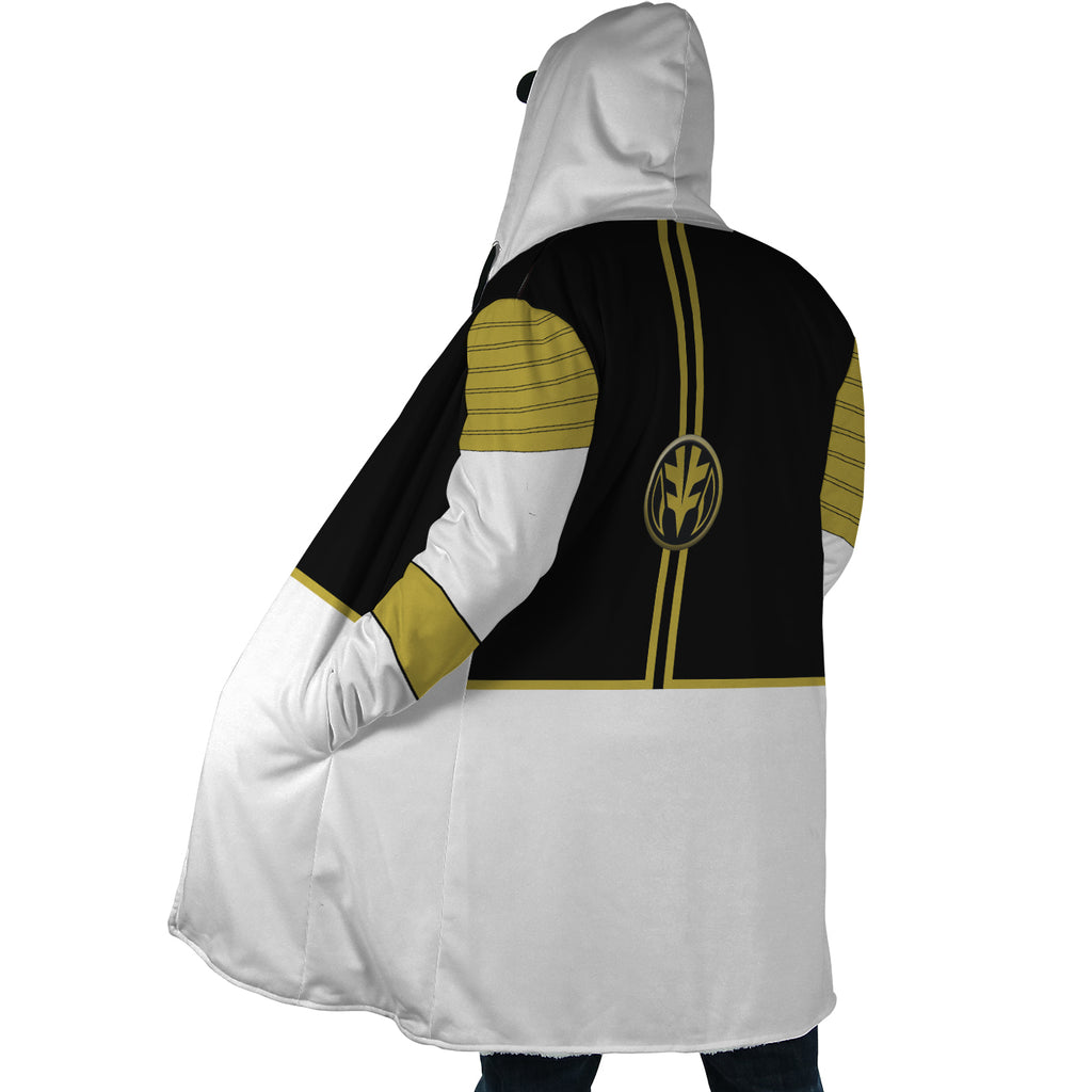 White Ranger Mighty Morphin Power Rangers Hooded Cloak Coat - S