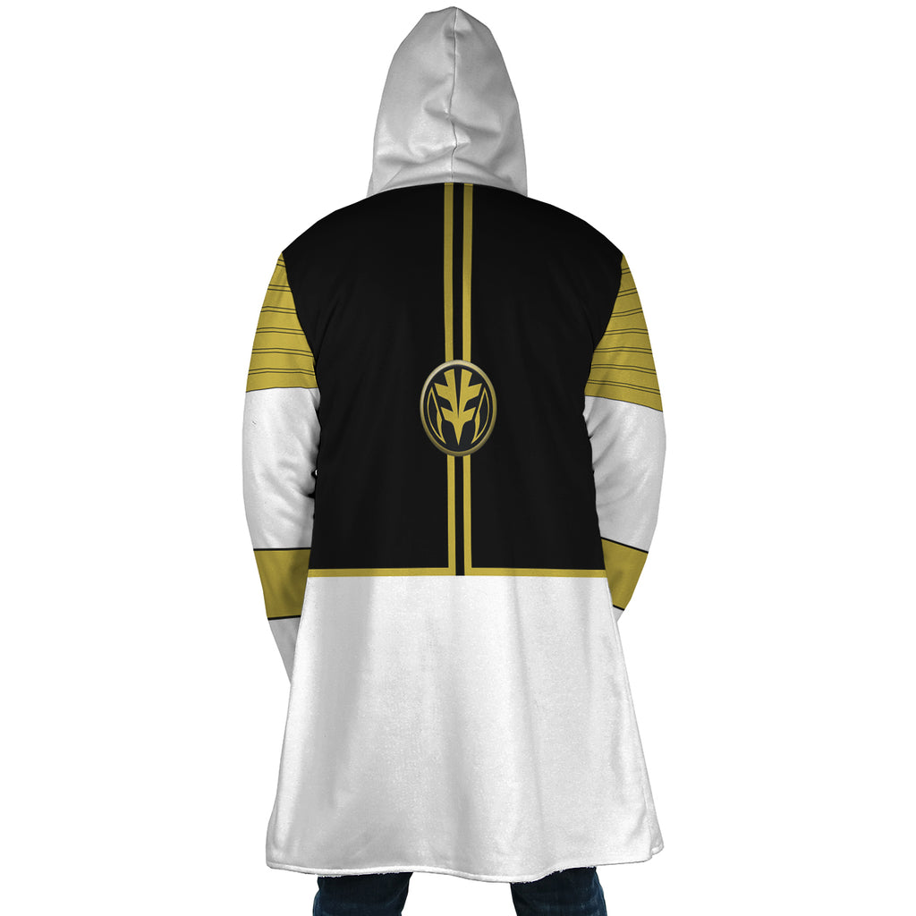 White Ranger Mighty Morphin Power Rangers Hooded Cloak Coat - 2XL