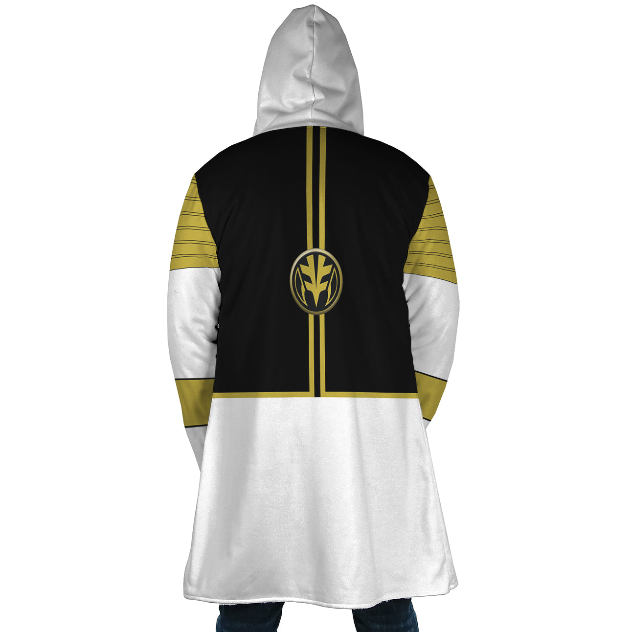 White Ranger Mighty Morphin Power Rangers Hooded Cloak Coat - 2XL