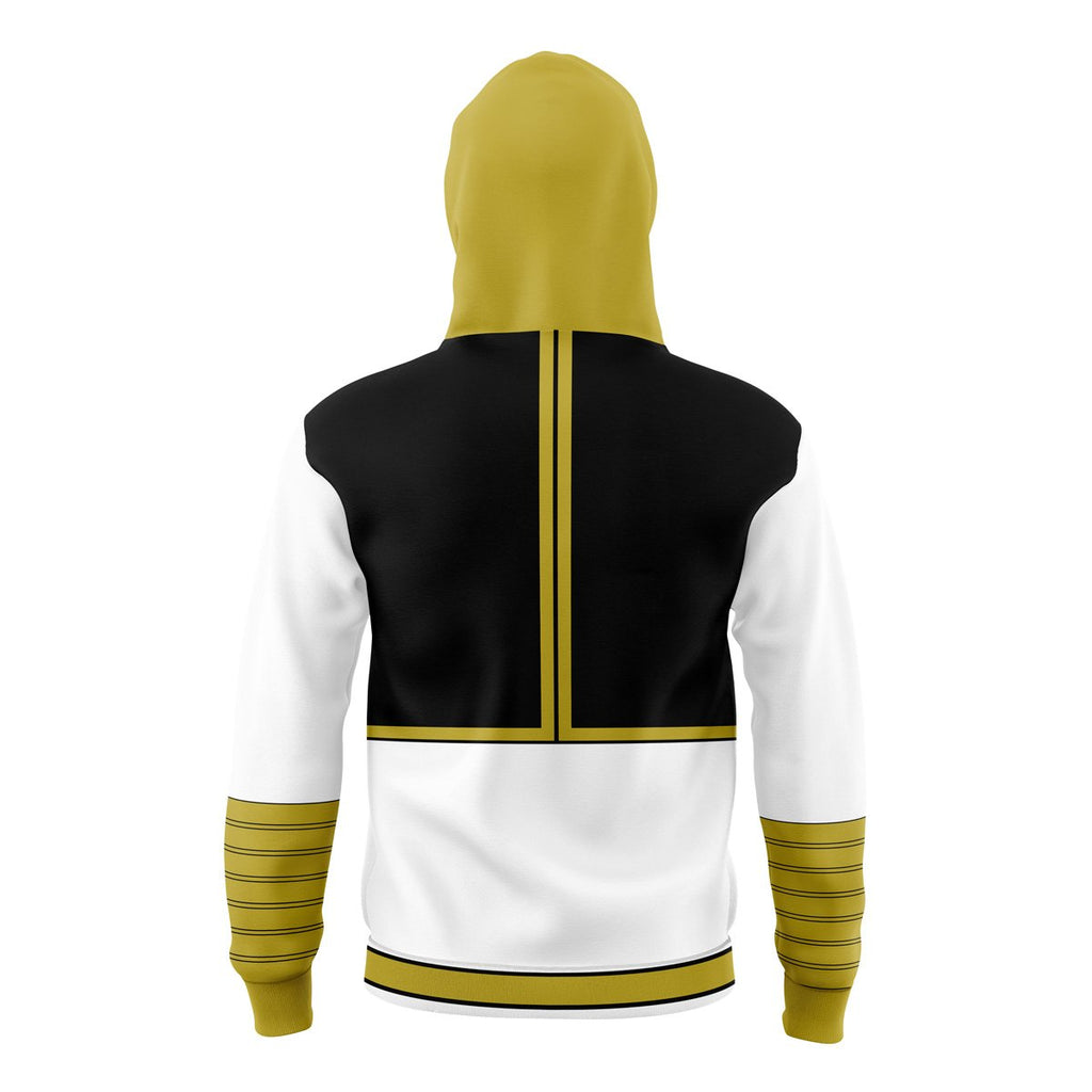 White Ranger Mighty Morphin Power Rangers Masked Hoodie - M