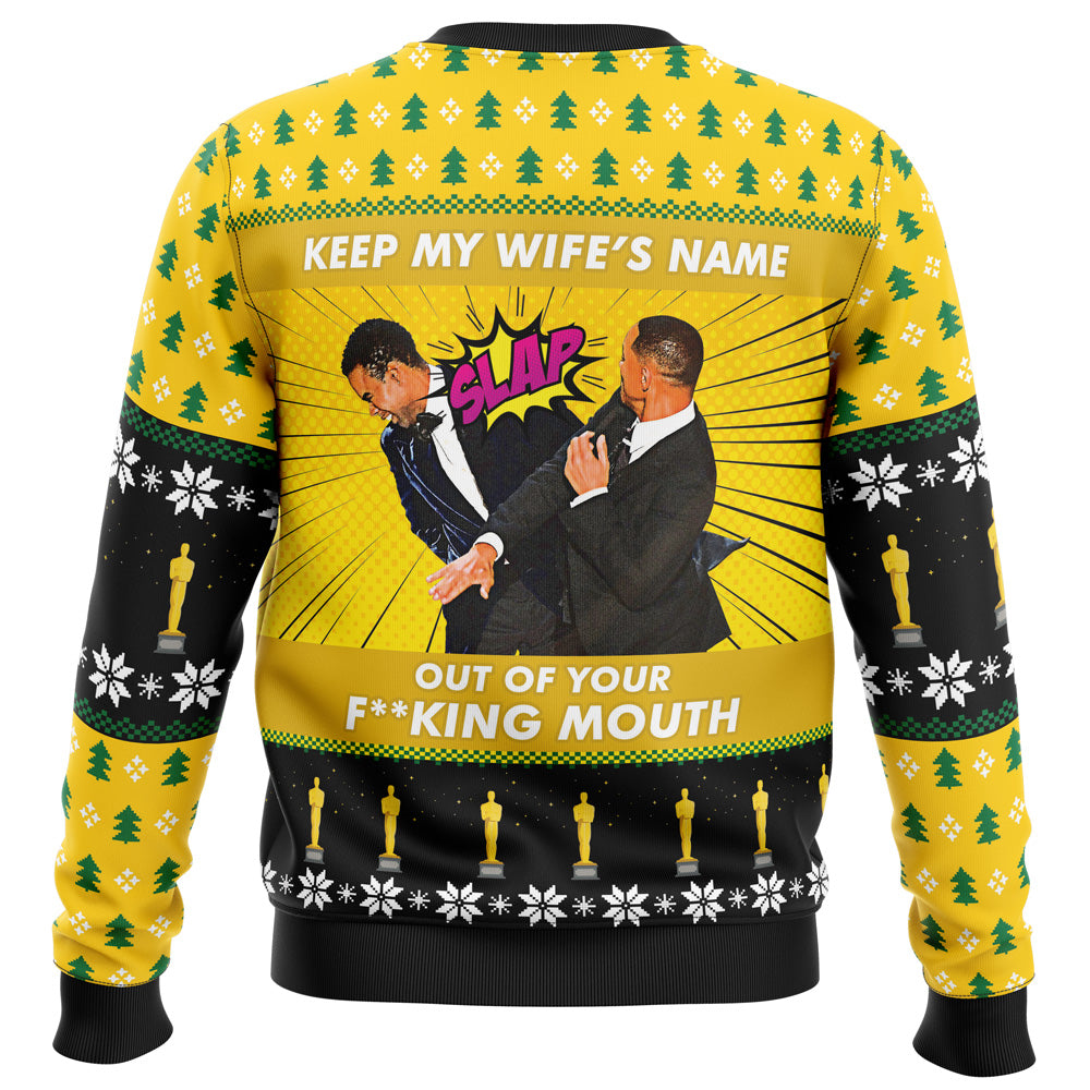 Will Smith Slaps Chris Rock Meme Ugly Christmas Sweater - 5XL