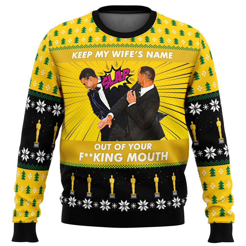 Will Smith Slaps Chris Rock Meme Ugly Christmas Sweater - 6XL