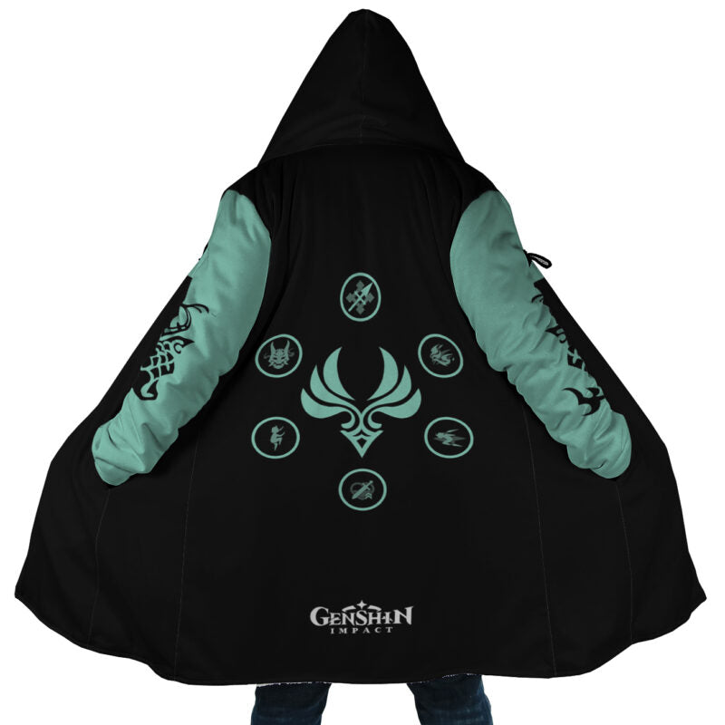 Xiao 2 Genshin Impact Hooded Cloak Coat - 3XL