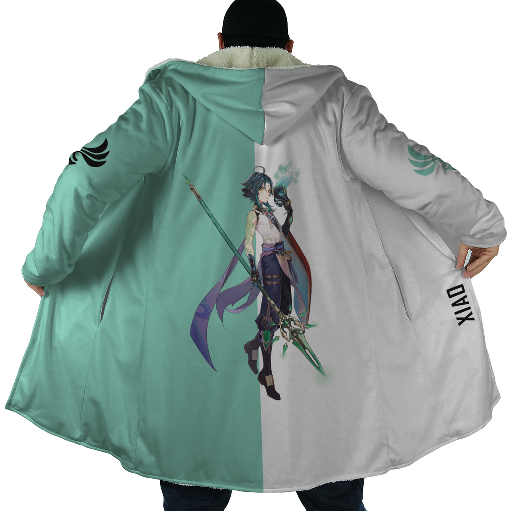 Xiao Genshin Impact Hooded Cloak Coat - L