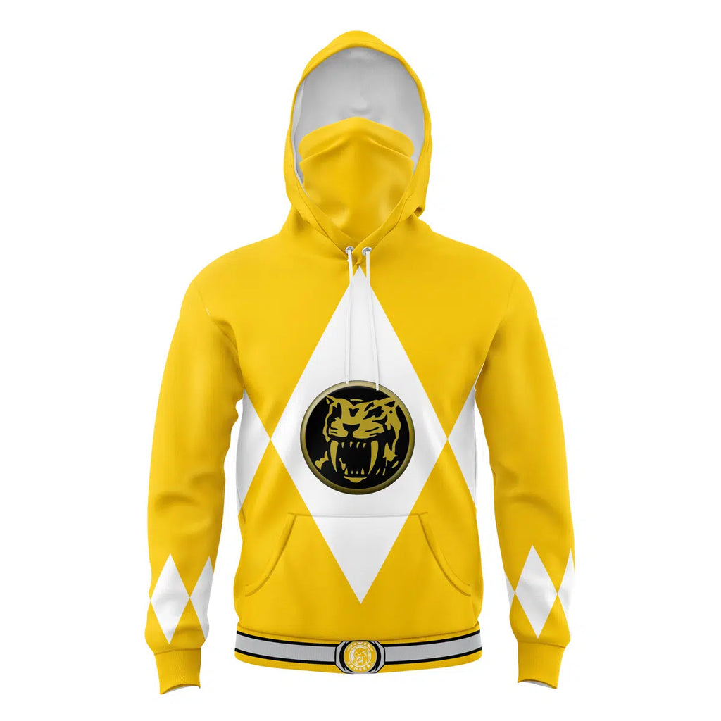 Yellow Ranger Mighty Morphin Power Rangers Masked Hoodie - 6XL