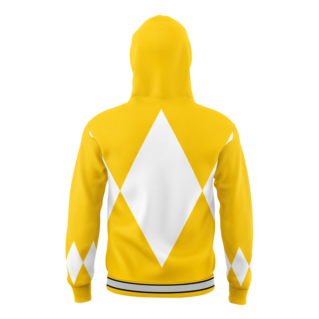 Yellow Ranger Mighty Morphin Power Rangers Masked Hoodie - L