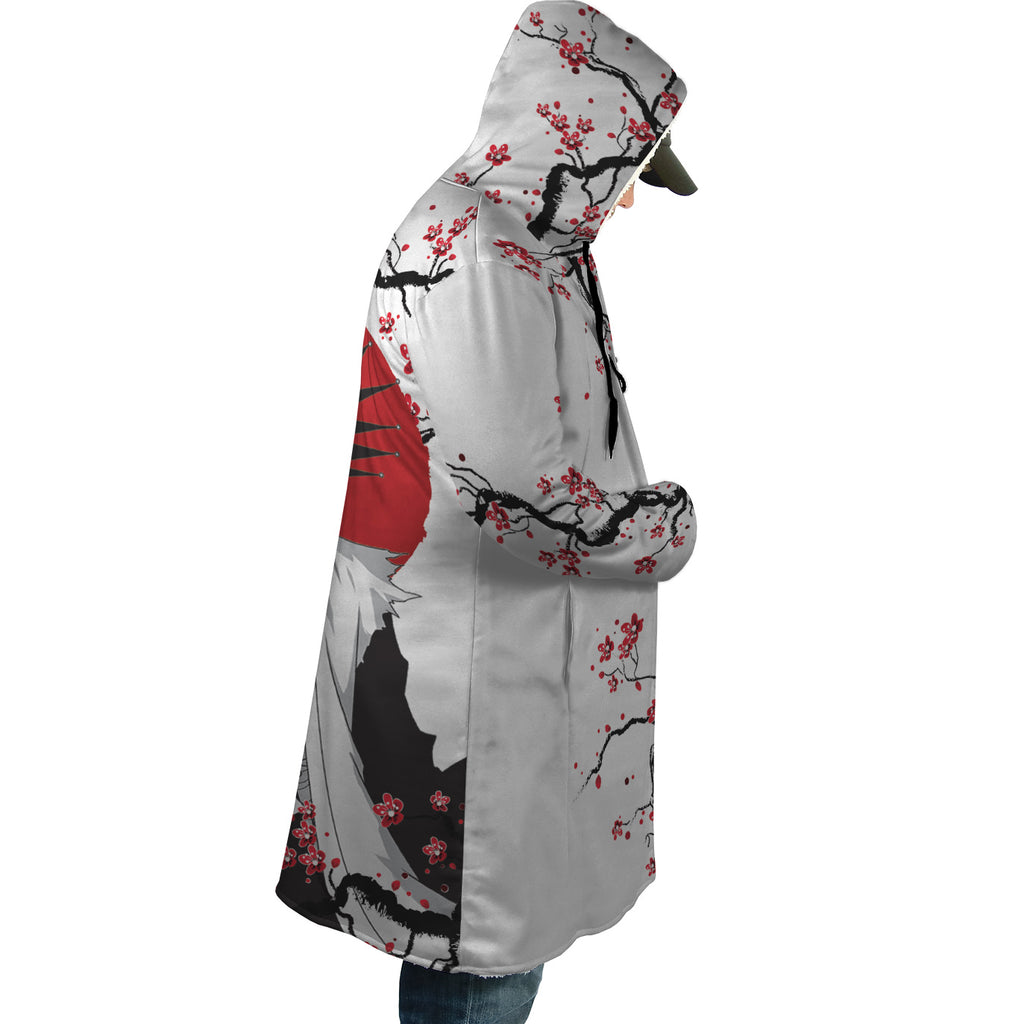 Zaraki Kenpachi Cherry Blossom Bleach Hooded Cloak Coat - M