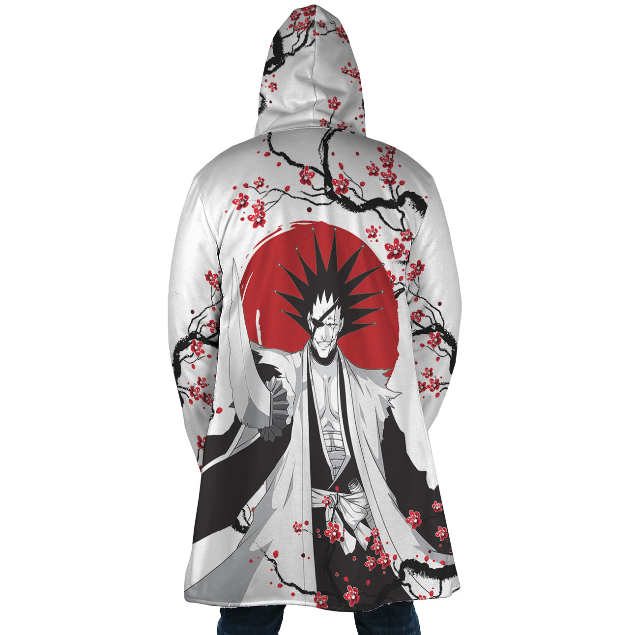 Zaraki Kenpachi Cherry Blossom Bleach Hooded Cloak Coat - 2XL