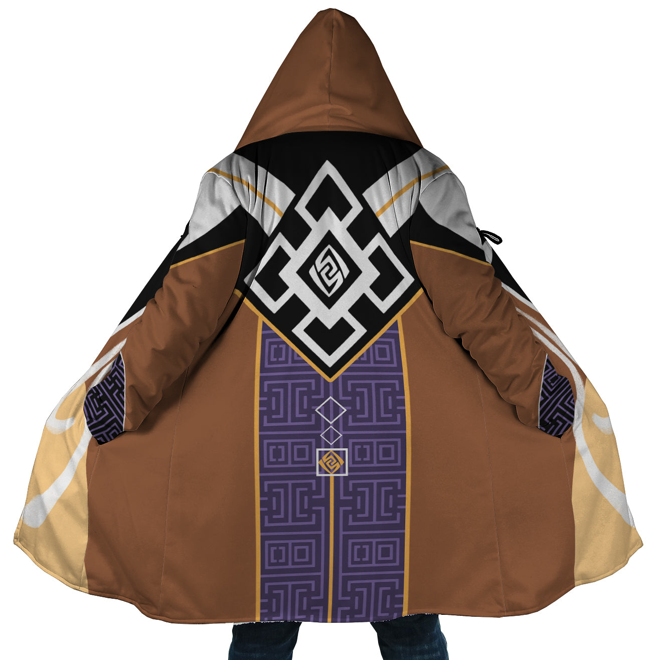 Zhongli Genshin Impact Cosplay Hooded Cloak Coat - 5XL