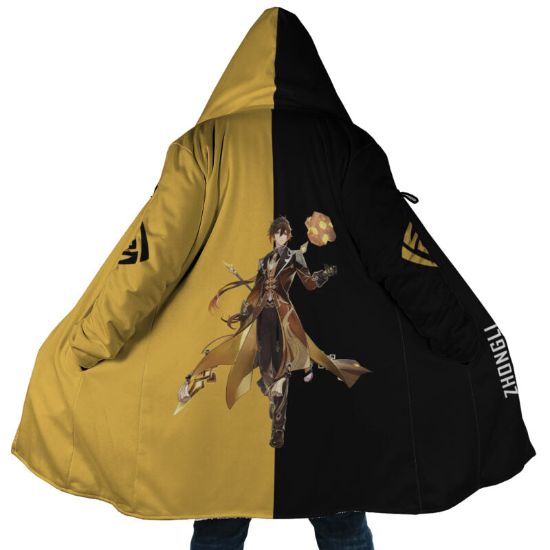 Zhongli Genshin Impact Hooded Cloak Coat - 3XL