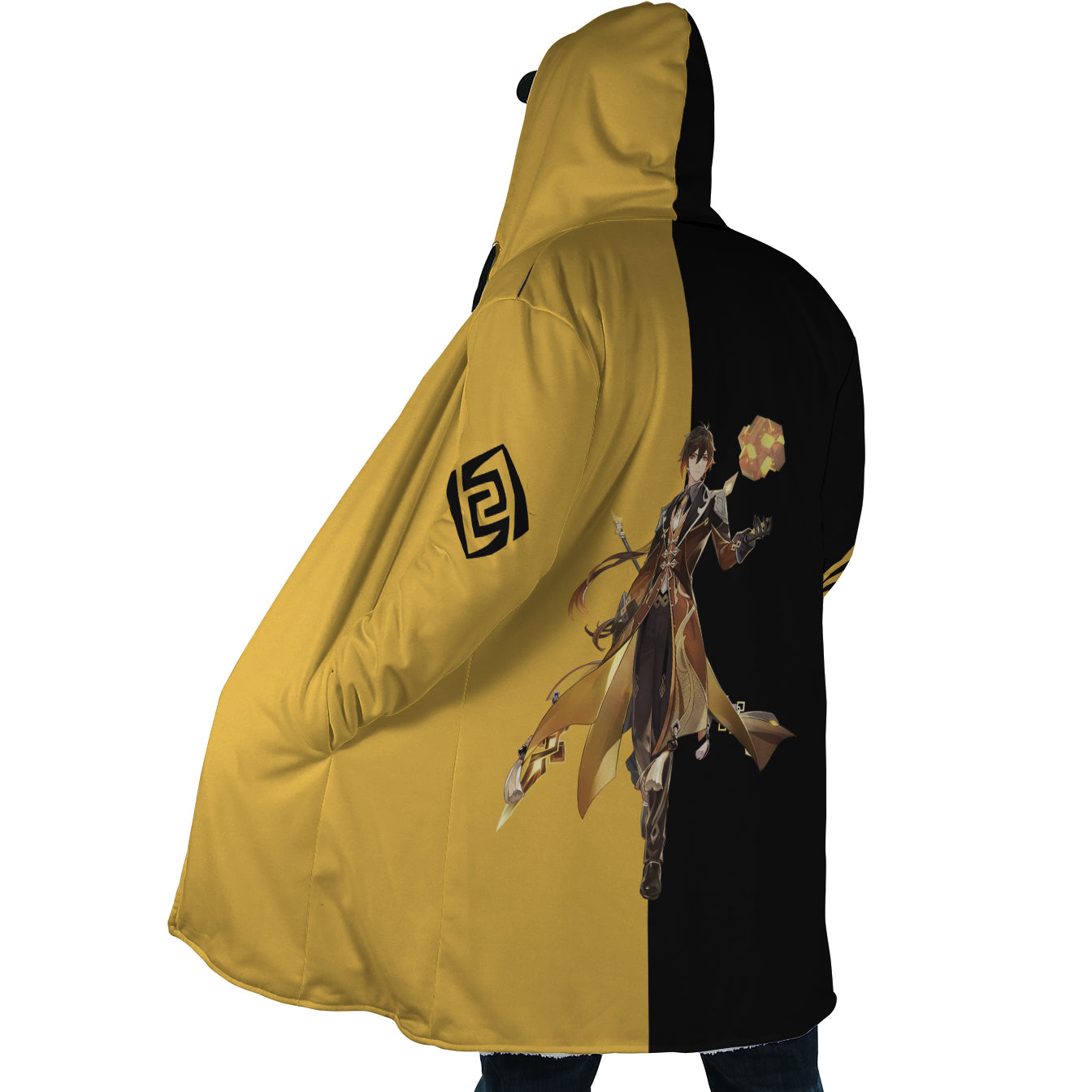 Zhongli Genshin Impact Hooded Cloak Coat - S