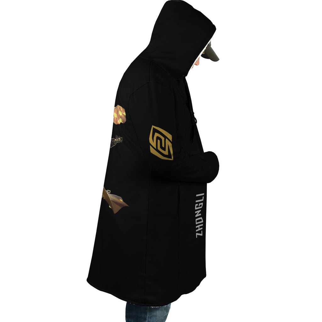 Zhongli Genshin Impact Hooded Cloak Coat - M
